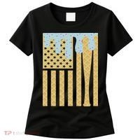 Baseball Drip Bat Dripping Ice Cream American Flag Women's T-Shirt thumb 0