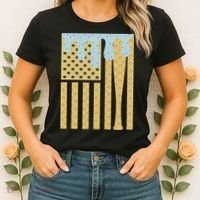 Baseball Drip Bat Dripping Ice Cream American Flag Women's T-Shirt thumb 2