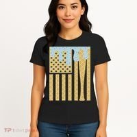 Baseball Drip Bat Dripping Ice Cream American Flag Women's T-Shirt thumb 4