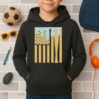 Baseball Drip Bat Dripping Ice Cream American Flag Kids Hoodie thumb 2