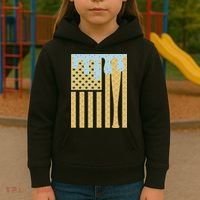 Baseball Drip Bat Dripping Ice Cream American Flag Kids Hoodie thumb 3