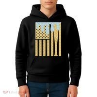 Baseball Drip Bat Dripping Ice Cream American Flag Kids Hoodie thumb 4