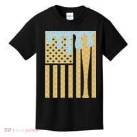 Baseball Drip Bat Dripping Ice Cream American Flag Kids T-Shirt thumb 0