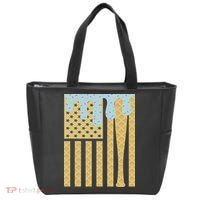Baseball Drip Bat Dripping Ice Cream American Flag Tote Bag thumb 0