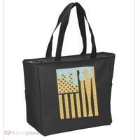 Baseball Drip Bat Dripping Ice Cream American Flag Tote Bag thumb 2
