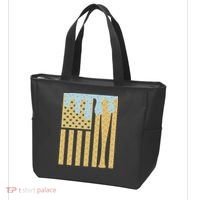 Baseball Drip Bat Dripping Ice Cream American Flag Tote Bag thumb 3