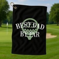 Best Dad By Par Father's Day Golf Lover Gift Papa Golfer Golf Towel thumb 1