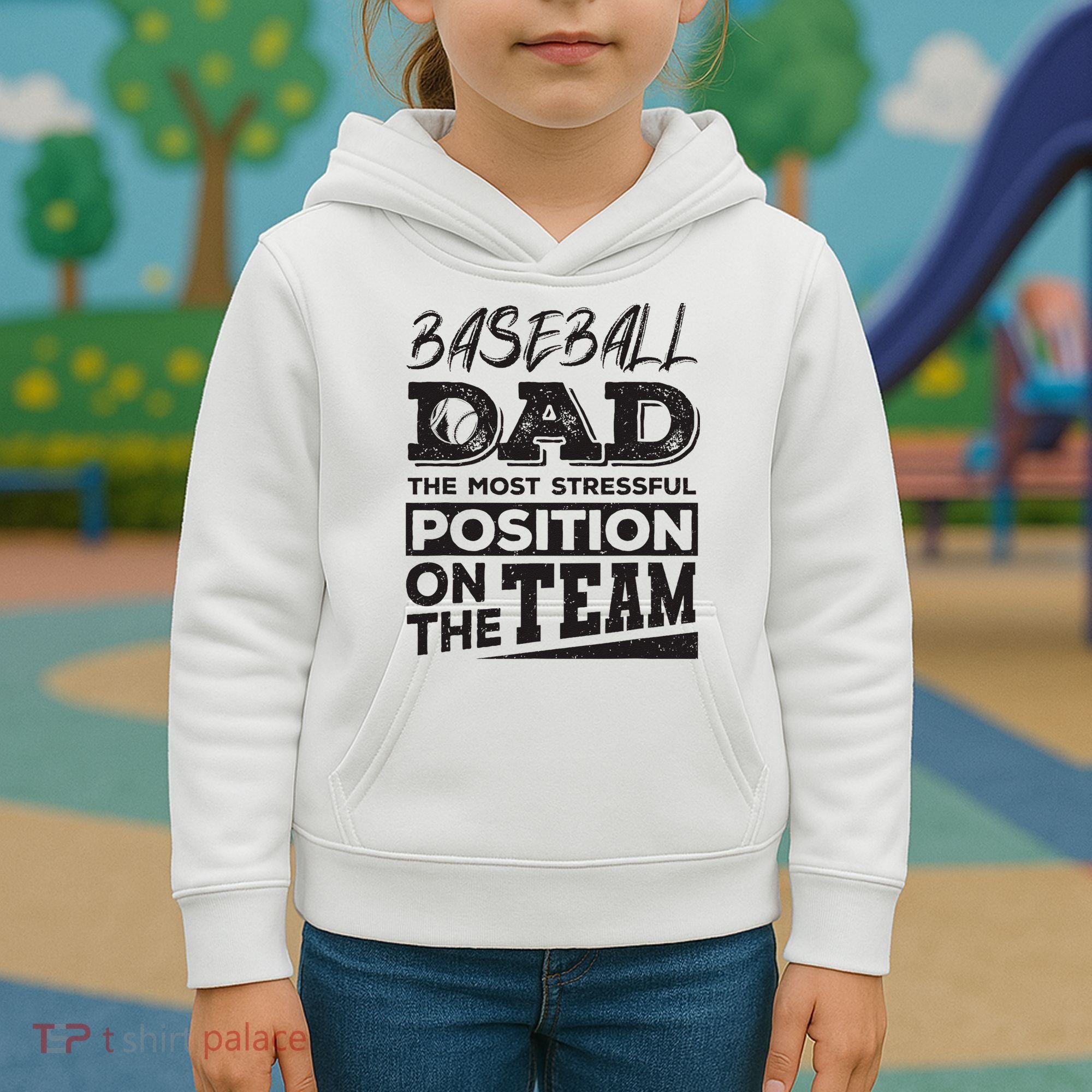Baseball Dad Baseball Lover Kids Hoodie