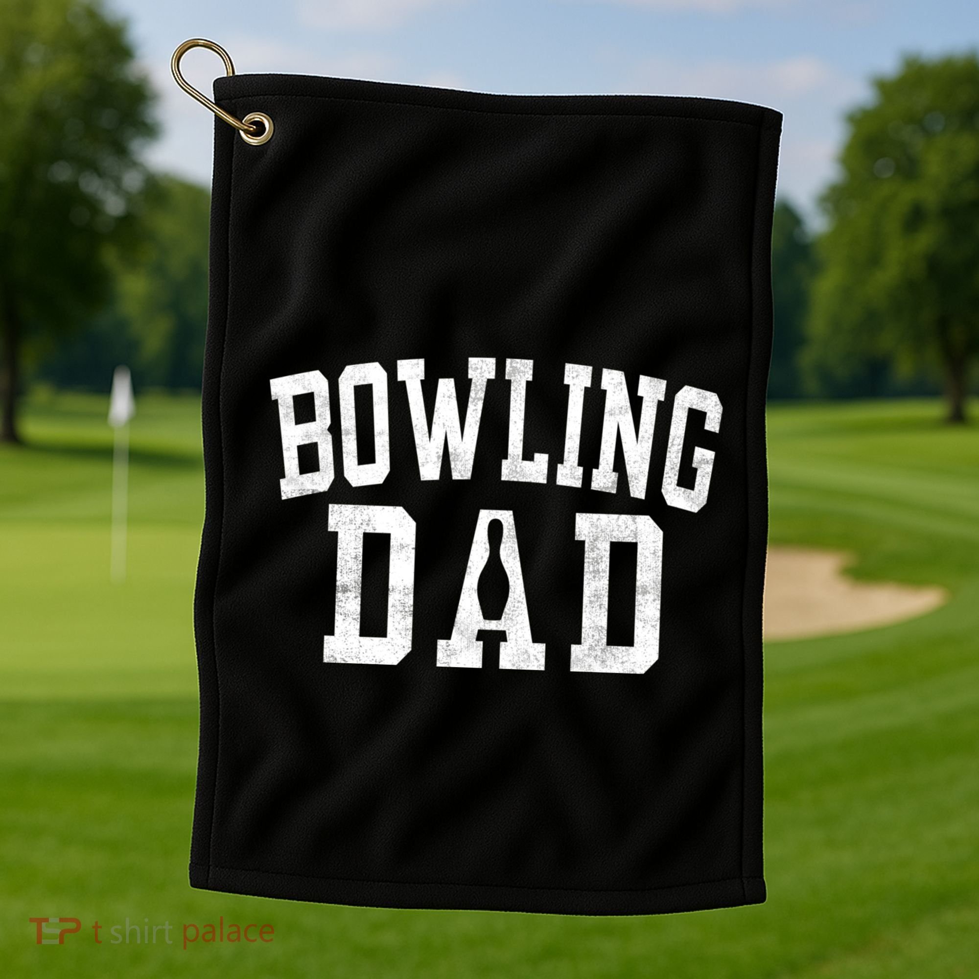 Bowling Dad Classic Bold Font FatherS Day Daddy Golf Towel