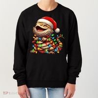 Bearded Dragon Christmas Lights Santa Hat Women's Sweatshirt thumb 0