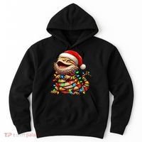 Bearded Dragon Christmas Lights Santa Hat Hoodie thumb 0
