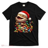Bearded Dragon Christmas Lights Santa Hat T-Shirt thumb 0