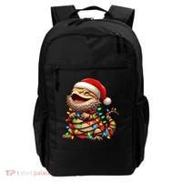 Bearded Dragon Christmas Lights Santa Hat Backpack thumb 0