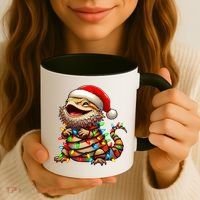 Bearded Dragon Christmas Lights Santa Hat Coffee Mug thumb 3