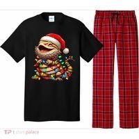 Bearded Dragon Christmas Lights Santa Hat Pajama Set thumb 0
