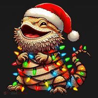 Bearded Dragon Christmas Lights Santa Hat Mousepad thumb 1