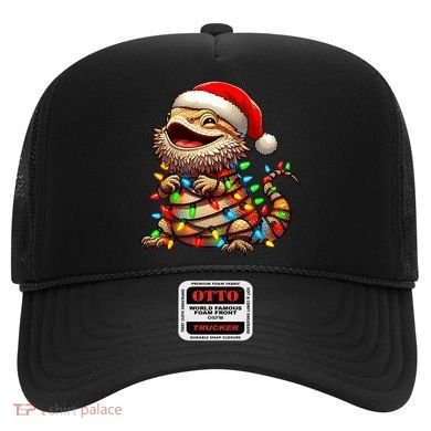 Bearded Dragon Christmas Lights Santa Hat Hat