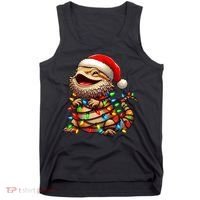 Bearded Dragon Christmas Lights Santa Hat Tank Top thumb 0