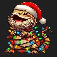 Bearded Dragon Christmas Lights Santa Hat Golf Towel thumb 3