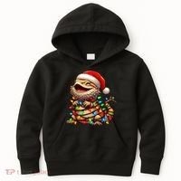 Bearded Dragon Christmas Lights Santa Hat Kids Hoodie thumb 0