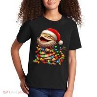 Bearded Dragon Christmas Lights Santa Hat Kids T-Shirt thumb 2