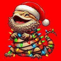 Bearded Dragon Christmas Lights Santa Hat Santa Hat thumb 1