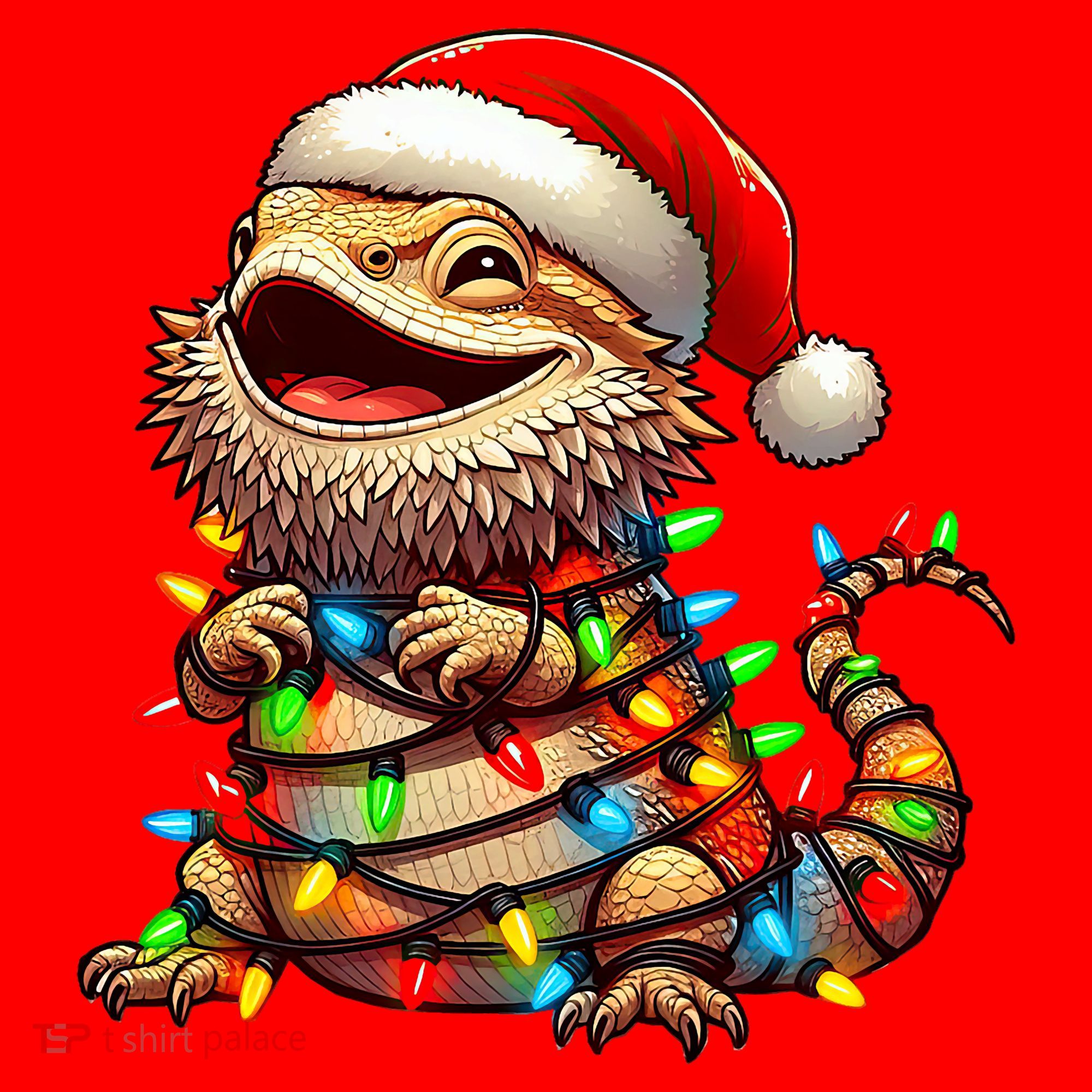 Bearded Dragon Christmas Lights Santa Hat Santa Hat