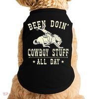 Been Doing Cowboy Stuff Funny Rodeo Cowboy Doggie Tank thumb 0