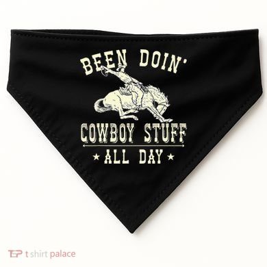 Been Doing Cowboy Stuff Funny Rodeo Cowboy USA-Made Doggie Bandana