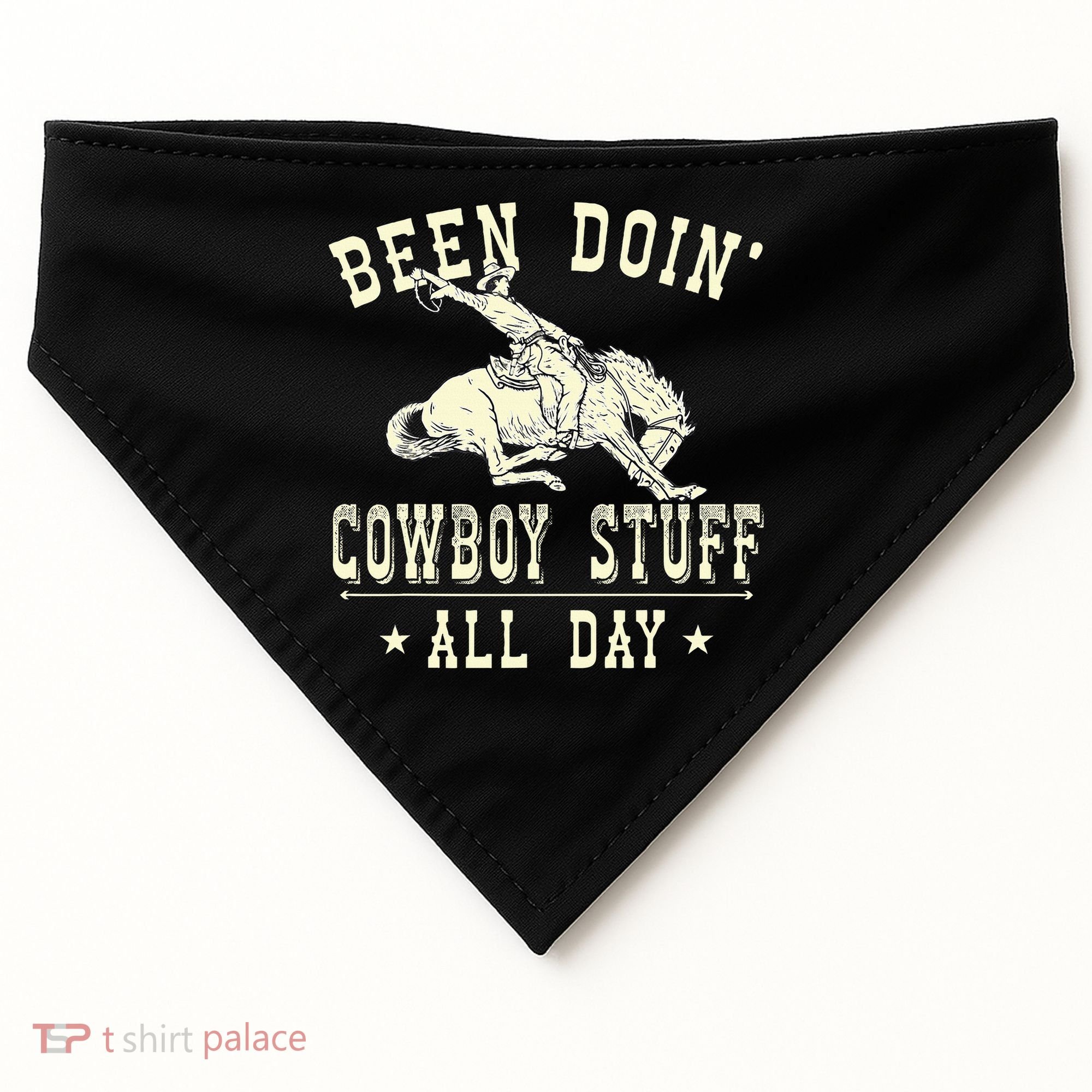 Been Doing Cowboy Stuff Funny Rodeo Cowboy USA-Made Doggie Bandana