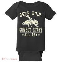 Been Doing Cowboy Stuff Funny Rodeo Cowboy Baby Bodysuit thumb 0