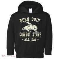Been Doing Cowboy Stuff Funny Rodeo Cowboy Toddler Hoodie thumb 0
