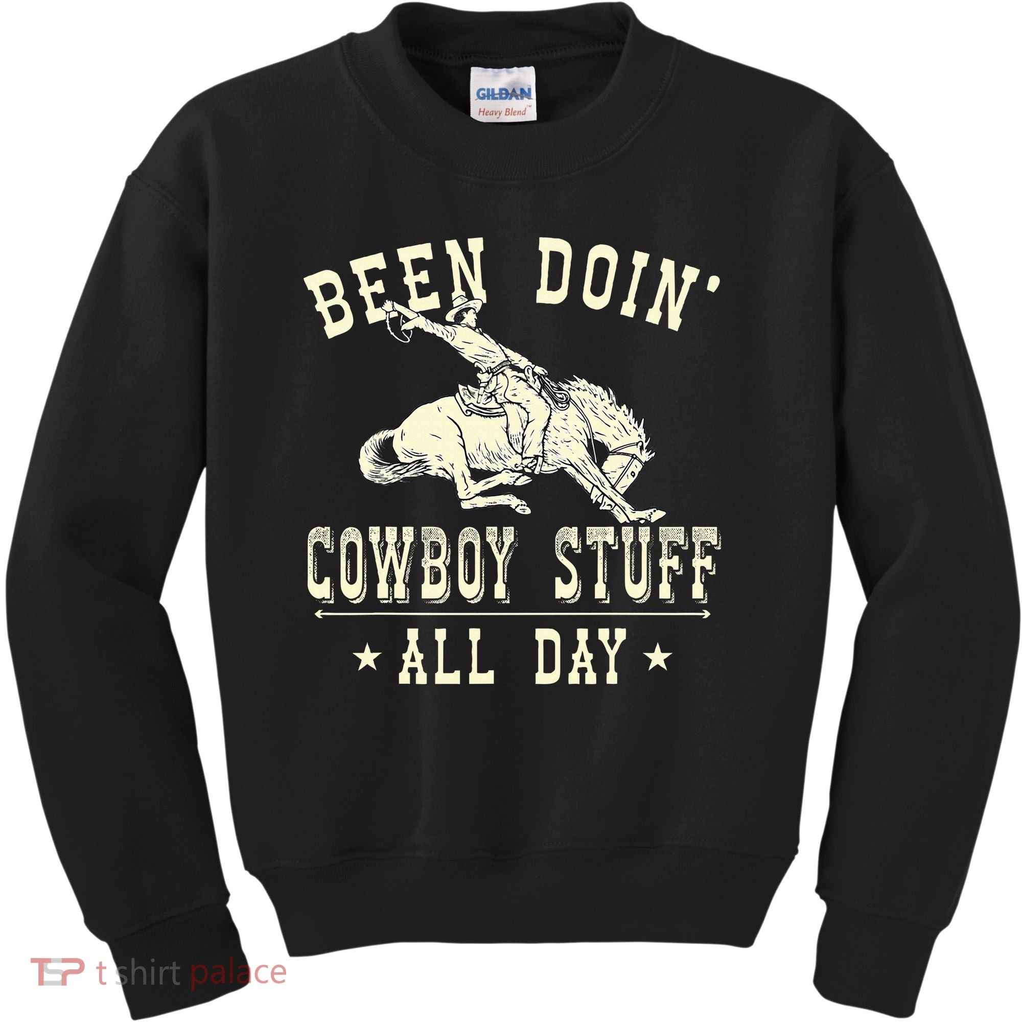 Been Doing Cowboy Stuff Funny Rodeo Cowboy Kids Sweatshirt