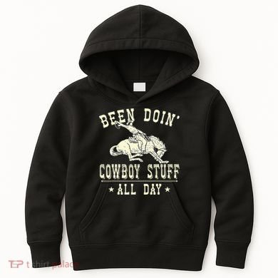 Been Doing Cowboy Stuff Funny Rodeo Cowboy Kids Hoodie