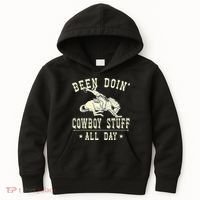 Been Doing Cowboy Stuff Funny Rodeo Cowboy Kids Hoodie thumb 0