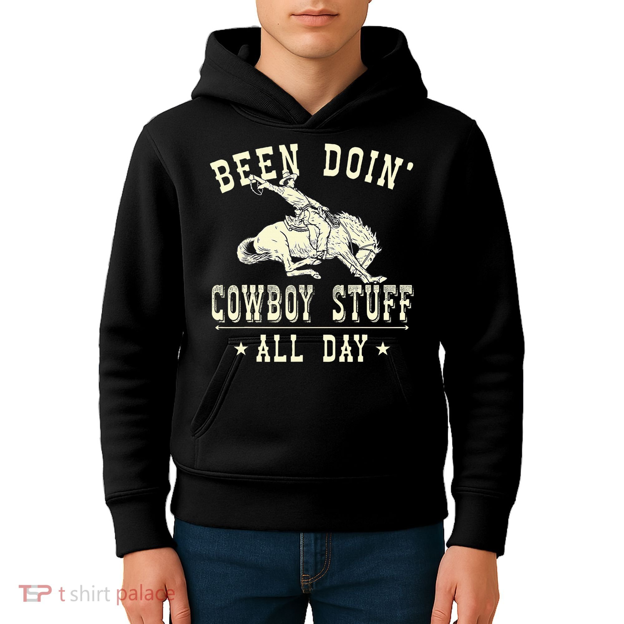 Been Doing Cowboy Stuff Funny Rodeo Cowboy Kids Hoodie