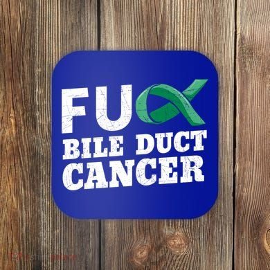 Bile Duct Cancer Awareness Warrior Cholangiocarcinoma Gift Funny Gift Coaster