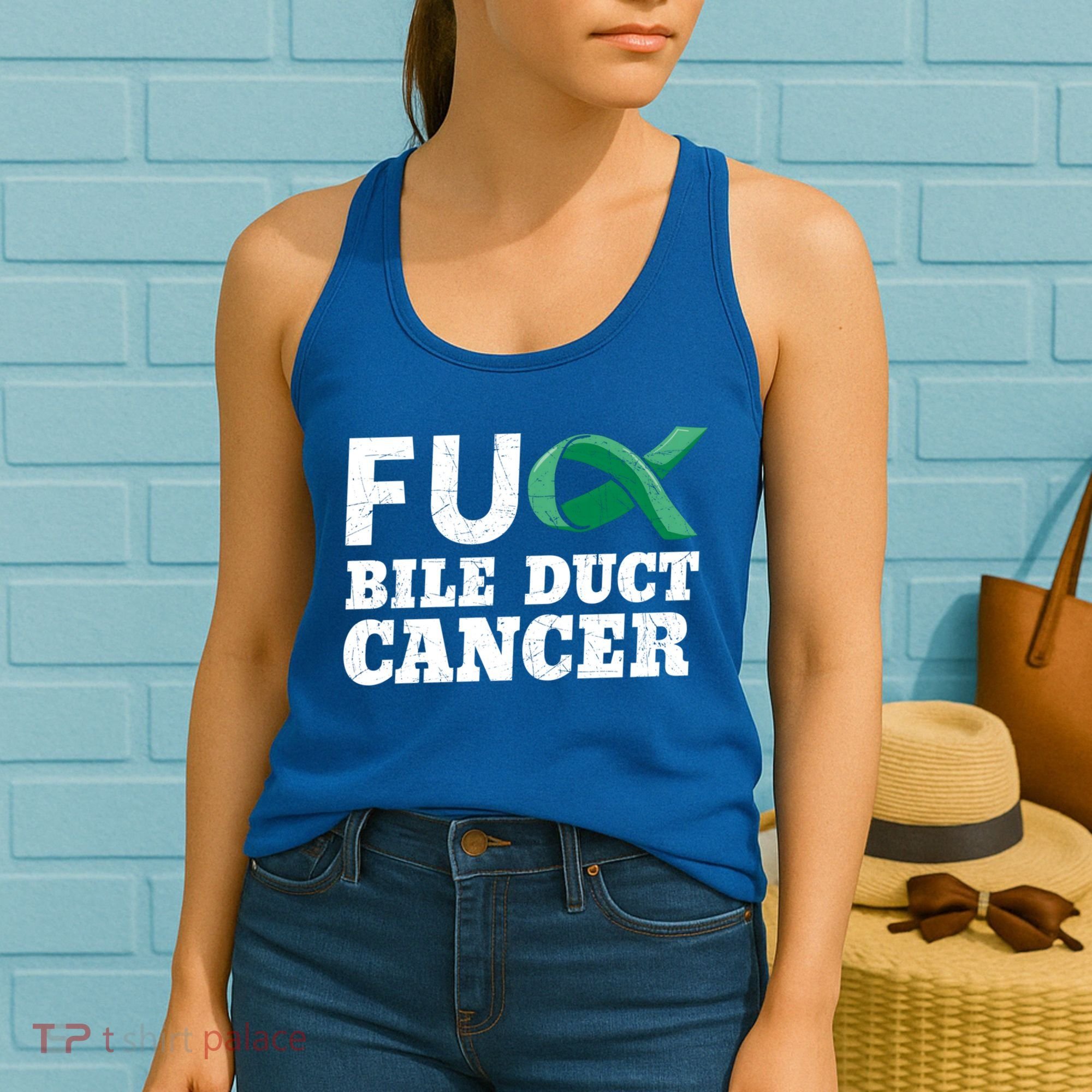 Bile Duct Cancer Awareness Warrior Cholangiocarcinoma Gift Funny Gift Women's Tank Top