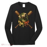 Baseball Drip Camo Baseball Bats Sports Cool Game Day Long Sleeve Shirt thumb 0
