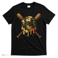 Baseball Drip Camo Baseball Bats Sports Cool Game Day T-Shirt thumb 0