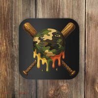 Baseball Drip Camo Baseball Bats Sports Cool Game Day Coaster thumb 0