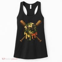 Baseball Drip Camo Baseball Bats Sports Cool Game Day Women's Tank Top thumb 0