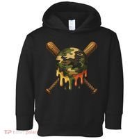 Baseball Drip Camo Baseball Bats Sports Cool Game Day Toddler Hoodie thumb 0