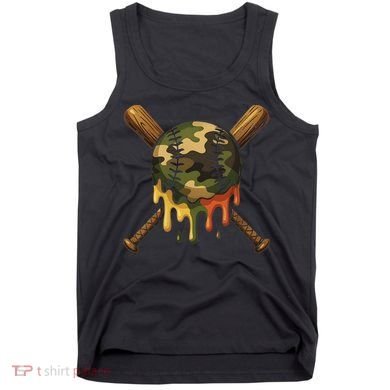 Baseball Drip Camo Baseball Bats Sports Cool Game Day Tank Top