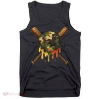 Baseball Drip Camo Baseball Bats Sports Cool Game Day Tank Top thumb 0