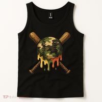 Baseball Drip Camo Baseball Bats Sports Cool Game Day Tank Top thumb 2