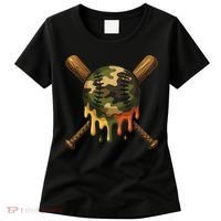 Baseball Drip Camo Baseball Bats Sports Cool Game Day Women's T-Shirt thumb 0