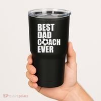 Best Dad Coach Ever Soccer Father Daddy Papa Soccer Coach Tumbler thumb 2