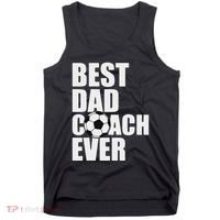 Best Dad Coach Ever Soccer Father Daddy Papa Soccer Coach Tank Top thumb 0