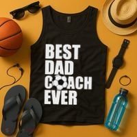 Best Dad Coach Ever Soccer Father Daddy Papa Soccer Coach Tank Top thumb 4